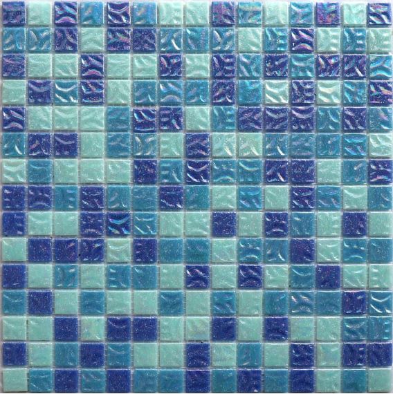 MIX27 стекло синий (сетка) 20x20x4 327x327