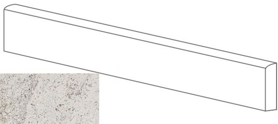 ML76001 BATTISCOPA MOLATO BIANCO 8x80