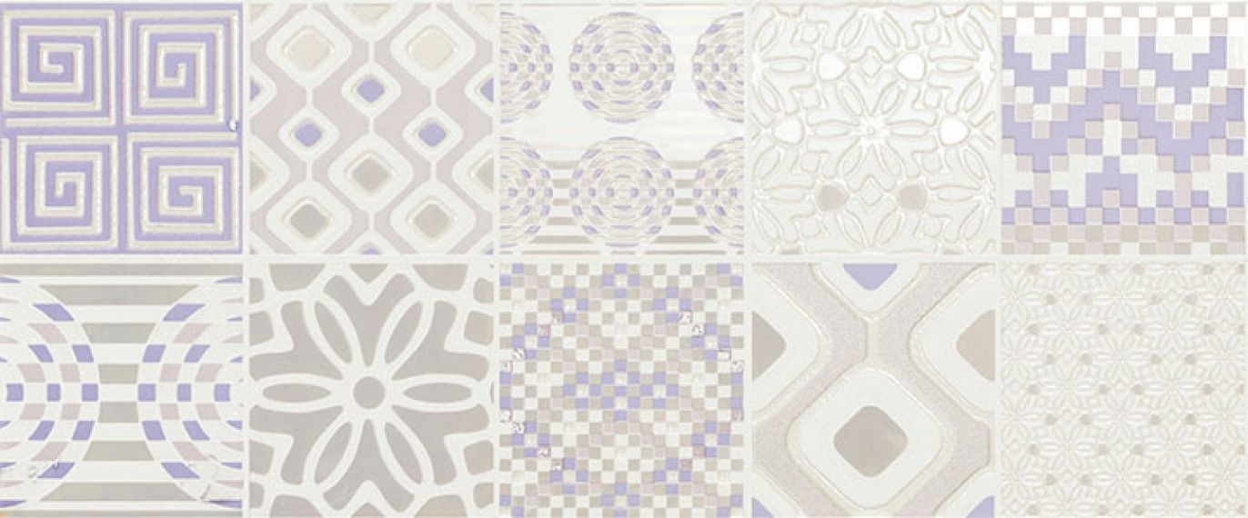 MLW D27K Decoro Preinciso Patchwork White/Lilac 25x60