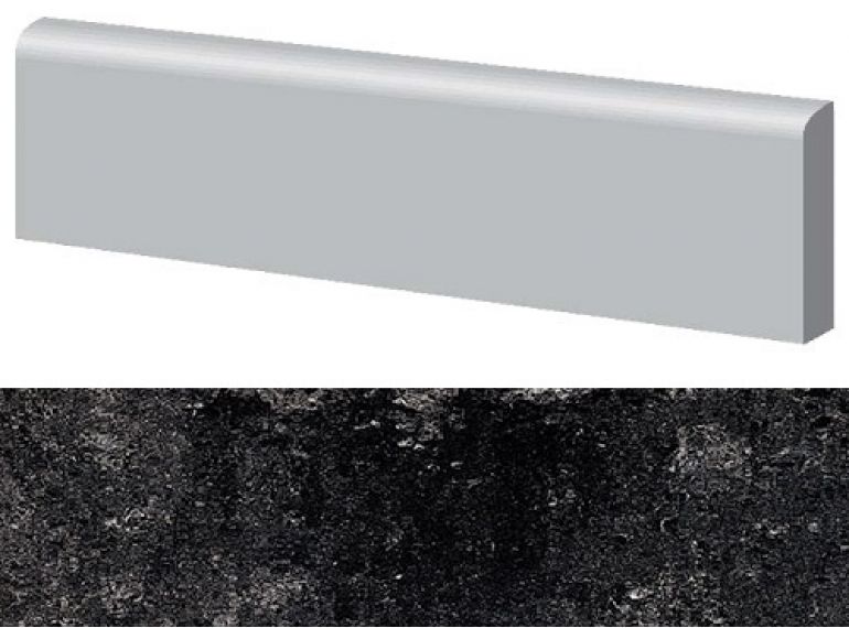 Marte Levigato Nero Acapulco Battiscopa 9x40