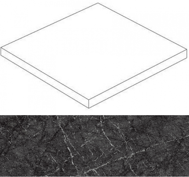 Marvel Grigio Intenso Scalino Ang. 37,5x37,5