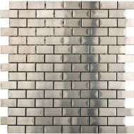 Mosaico Brick Acero 2x4 Malla