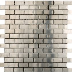 Mosaico Brick Acero 2x4 Malla