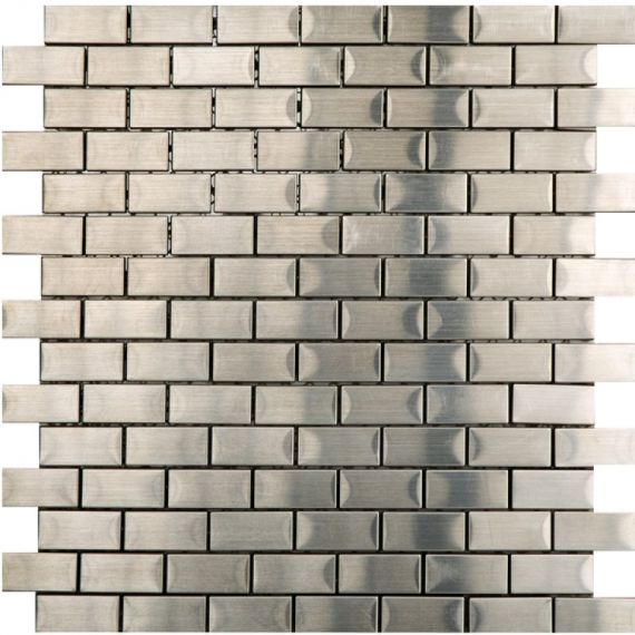 Mosaico Brick Acero 2x4 Malla