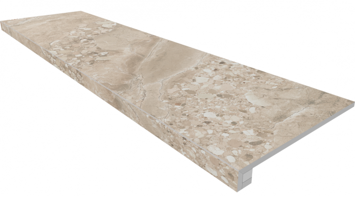 OM02 Oceanmist Beige неполированный 33x120+ Подступенок (14.5x120))