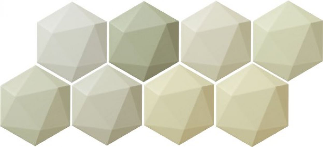 Origami green hex 11x12.5
