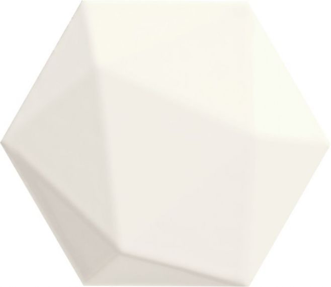Origami white hex 11x12.5