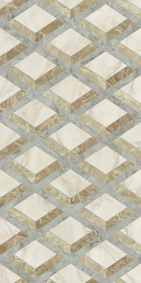 PF60014144 Tarsia Lozenge Avorio Deco Lux 3D Rett 60x120