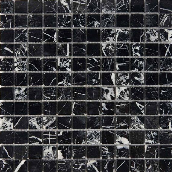 PIX251 Мозаика Black majesty из мрамора полированная 23x23 305х305x6