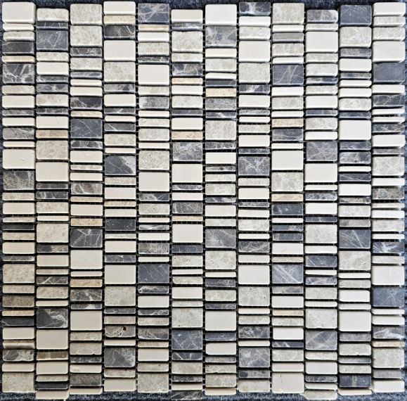 PIX319 Мозаика Cream Nova,Dark Emperador,Light Emperador матовая 310х307х6