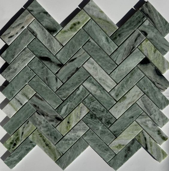 PIX320 Мозаика Jet Green полированная 23х73 317х282х6