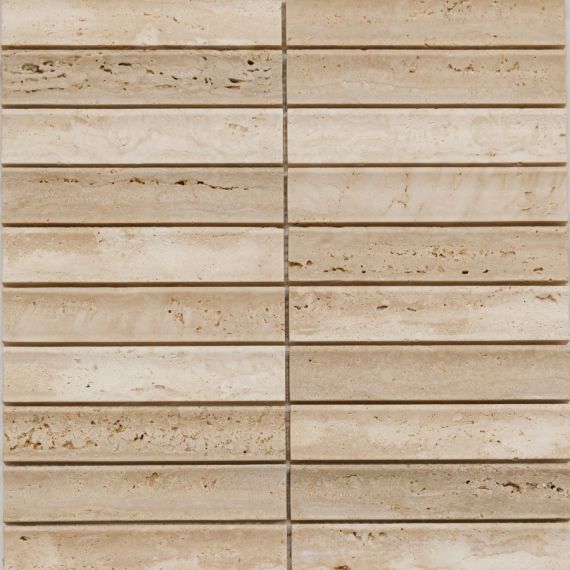 PIX343 Мозаика Yellow Travertine, Concave матовая 30х151 305х318х12