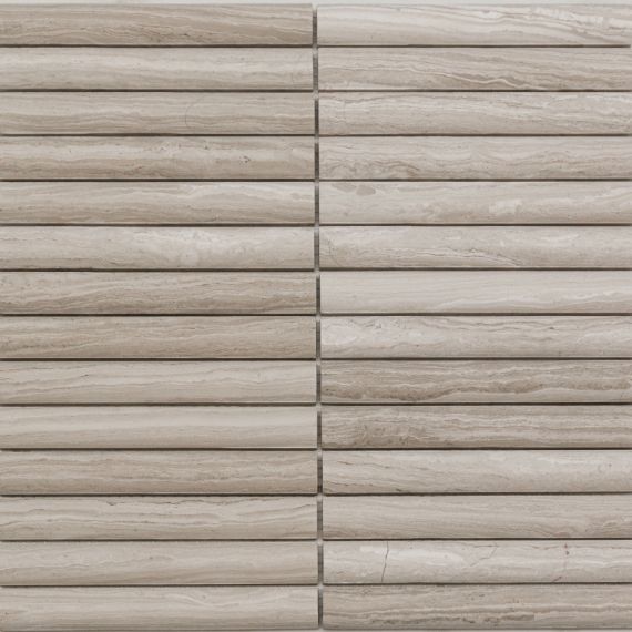 PIX348 Мозаика White Wooden, Convex матовая 20х151 300х305х12