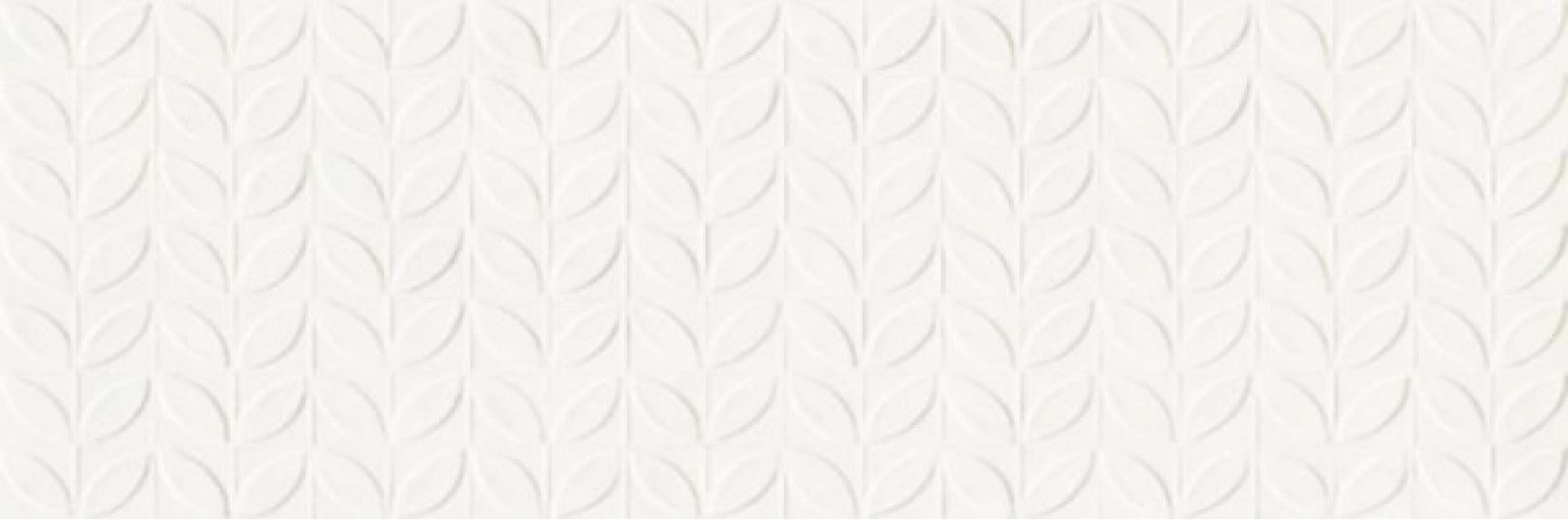 RA6J Плитка Vida Struttura Foglia 3D Bianco Rett 30x90