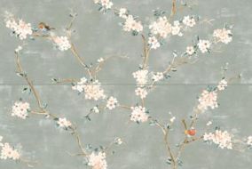 RC5L Плитка Mixed Verde Decoro Fiori di Pesco Rett. (A+B) 40x120