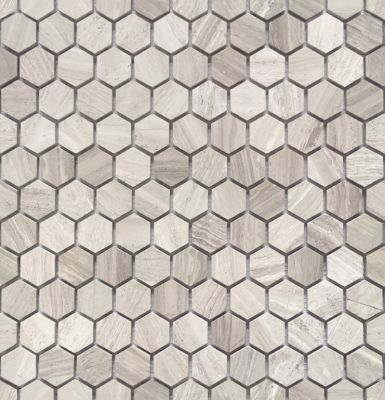 Travertino silver MAT hex 18x30x6 285x305x6