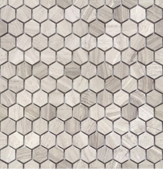 Travertino silver MAT hex 18x30x6 285x305x6