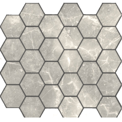 Travertino silver MAT hex 18x30x6 295x305x6