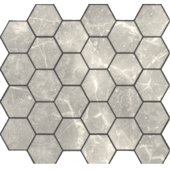Travertino silver MAT hex 18x30x6 295x305x6