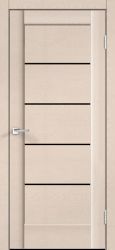 Дверное полотно SoftTouch SoftTouch PREMIER 1 700х2000 цвет Ясень капучино структурный стекло Лакобель черное Левое/Правое