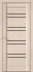 Дверное полотно SoftTouch SoftTouch PREMIER 18 600х2000 цвет Ясень капучино структурный стекло Лакобель черное Левое/Правое