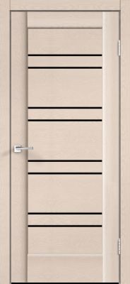 Дверное полотно SoftTouch SoftTouch PREMIER 18 600х2000 цвет Ясень капучино структурный стекло Лакобель черное Левое/Правое