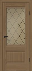 Дверное полотно SOFTWOOD ALTO 2V 800х2000 цвет Орех американский мореный стекло РОМБ бронза Левое/Правое