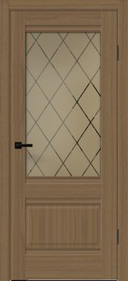 Дверное полотно SOFTWOOD ALTO 2V 800х2000 цвет Орех американский мореный стекло РОМБ бронза Левое/Правое