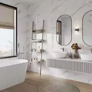 Calacatta Sharp Gold Белый Полированный 80х80