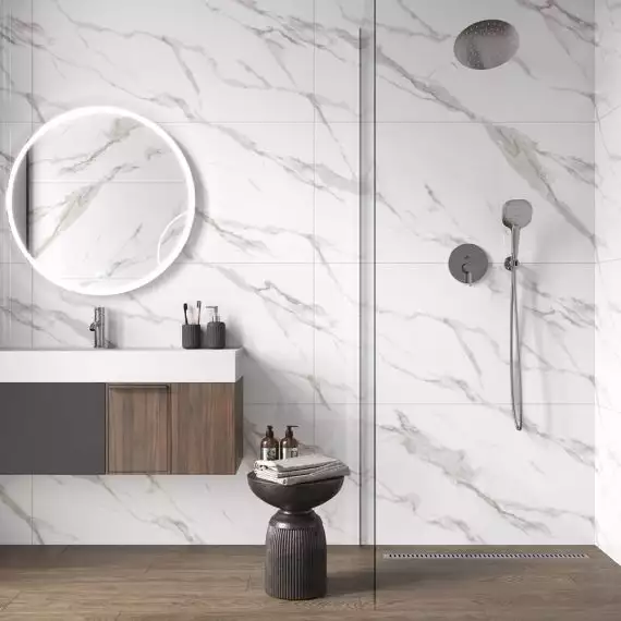 Calacatta Sharp Silver Белый Матовый 80х80