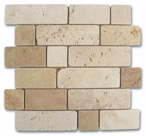 184996 Mosaico Travertino Brick 30,5x30,5