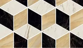240840 MOSAICS T3-3D NERO-ORO-BIANCO 17x29,1