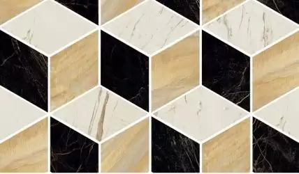 240840 MOSAICS T3-3D NERO-ORO-BIANCO 17x29,1