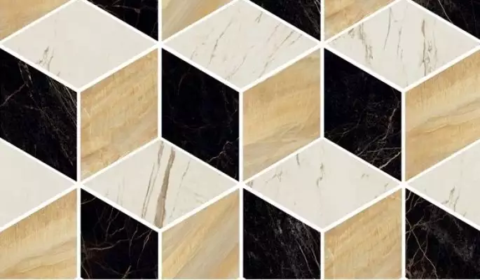 240840 MOSAICS T3-3D NERO-ORO-BIANCO 17x29,1