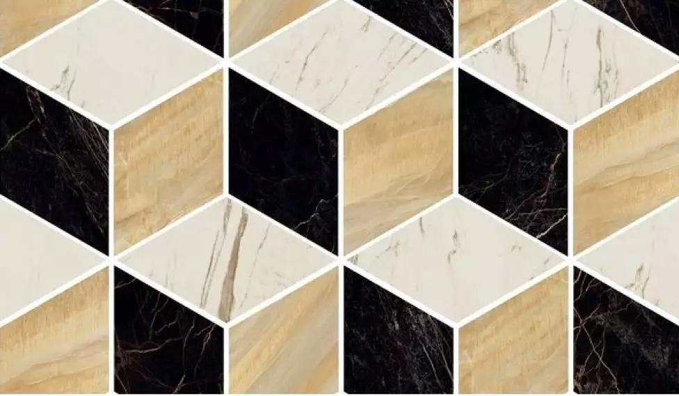 240840 MOSAICS T3-3D NERO-ORO-BIANCO 17x29,1