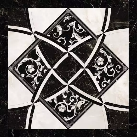 262534 Intarsio Bianco/Nero 78x78