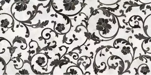 262554 FLOREALE BIANCO/NERO 39x78