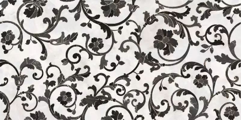 262554 FLOREALE BIANCO/NERO 39x78