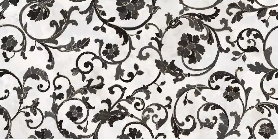 262554 FLOREALE BIANCO/NERO 39x78