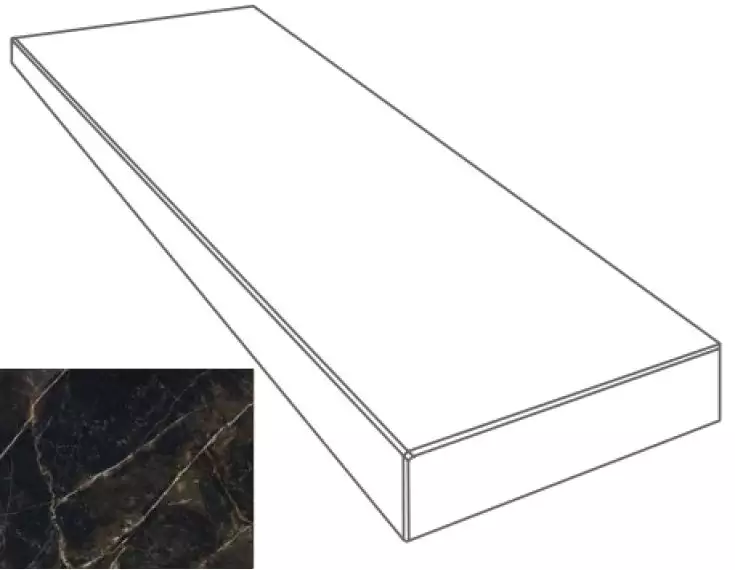 262662 GRADONE ANGOLARE SX NERO AMASANTA 4x32x78