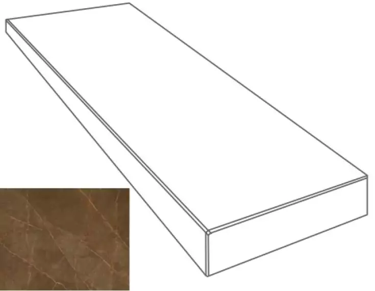 262663 GRADONE ANGOLARE SX PULPIS MARRONE 4x32x78