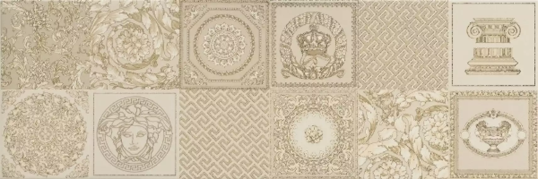 68892 DECORATO CREMA PATCHWORK ORO mix 25x75