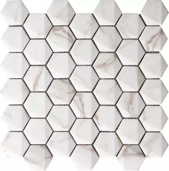 69HE-CA Hexagonal Calacata 34.6x30