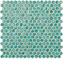 6DHT Dwell Turquoise Hexagon Gold 30x30
