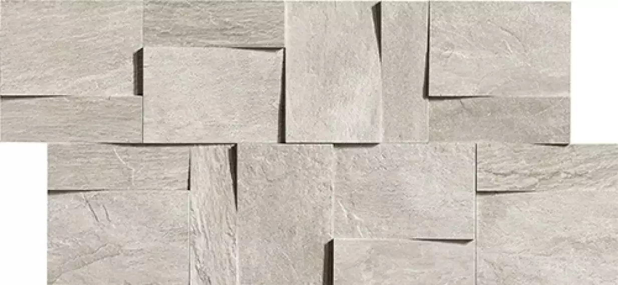 739372 Ardoise Modulo Muretto 3d Gris 30x30