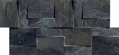 739373 Ardoise Modulo Muretto 3d Noir 30x30