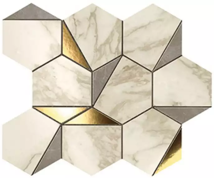 9EHG Marvel Gold Hex Gris-Calacatta 25.1x29