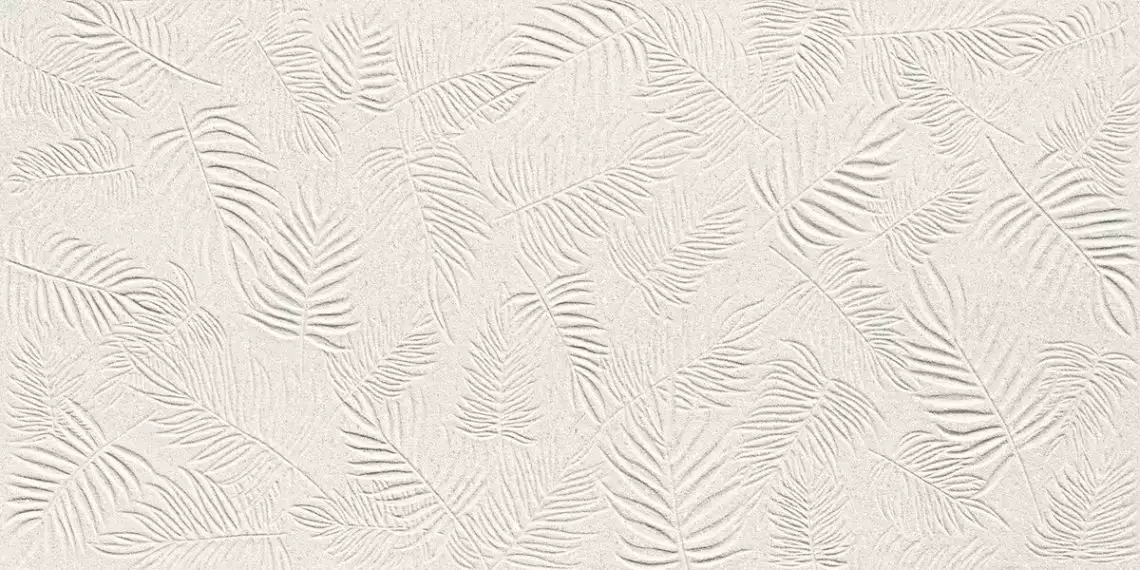 A578 3D Wall Carve Leaf White 40x80