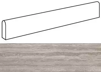 ADV6 Marvel Travertino Silver Battiscopa Matt 7.2x60