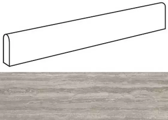 ADV6 Marvel Travertino Silver Battiscopa Matt 7.2x60